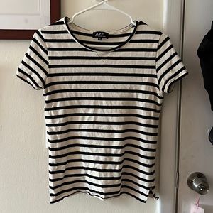 A.P.C black and white striped tee XS